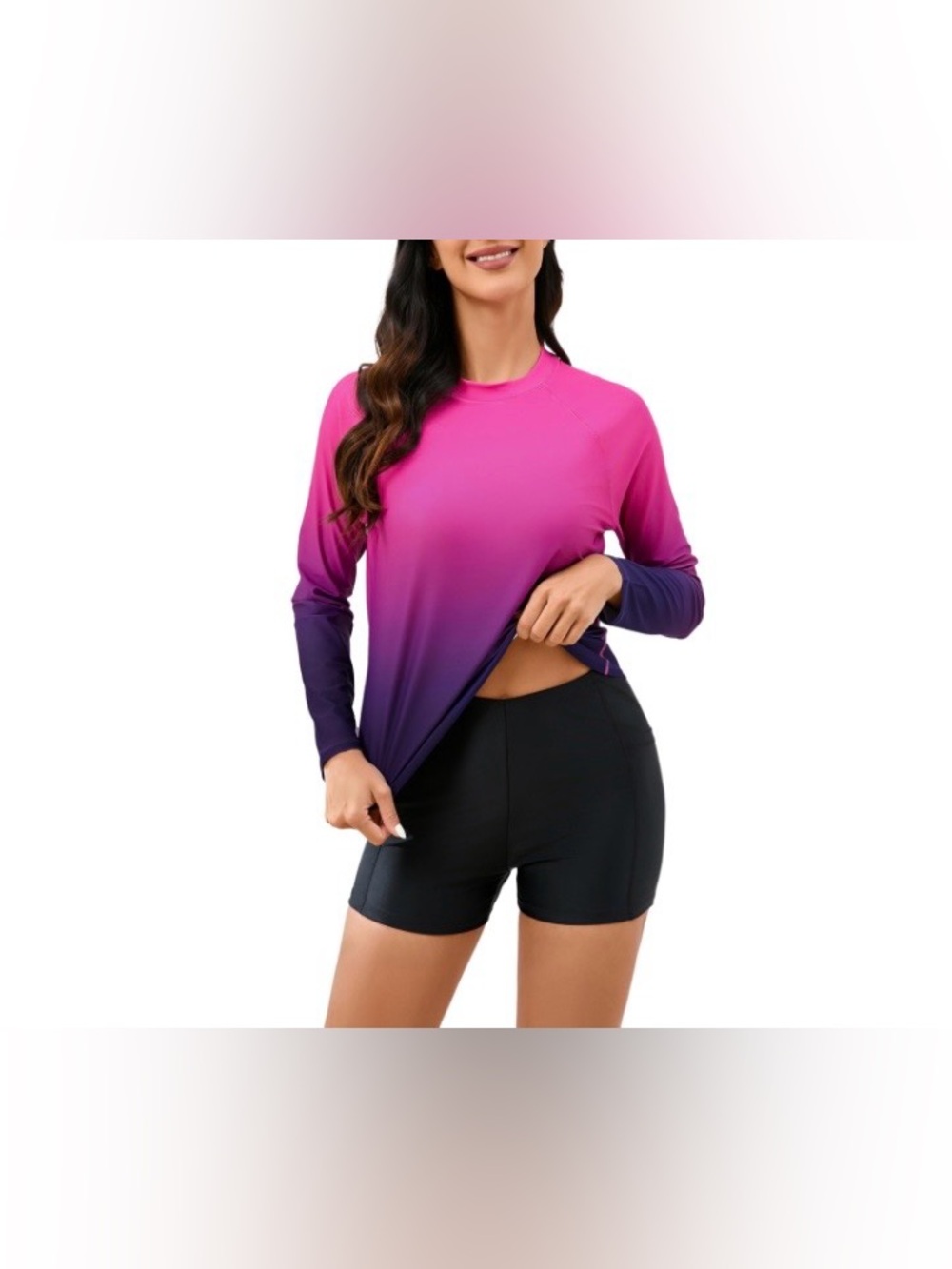 Women’s Ombré Rash Guard Set PINK & BLACK